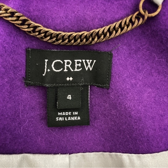 J. Crew Vibrant Purple Pea Coat with Gold Buttons Size 4 - Picture 2 of 6